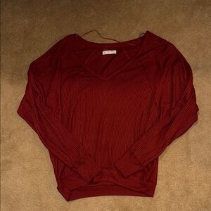 We The Free Red V-Neck Sweater
